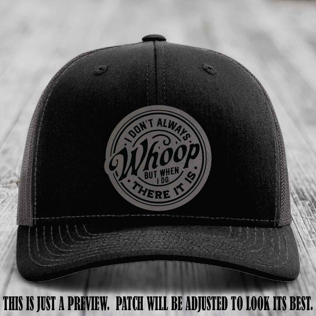 Grey to Black Patch on Black to Charcoal Hat - Richardson 112 Leather Patch Hat