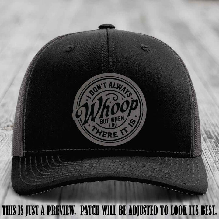 Grey to Black Patch on Black to Charcoal Hat - Richardson 112 Leather Patch Hat
