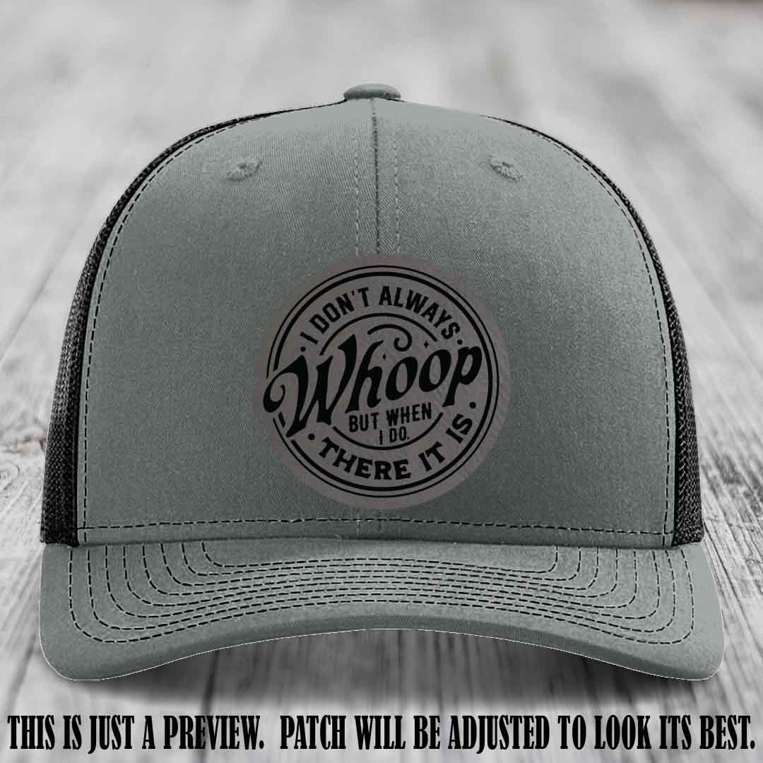 Grey to Black Patch on Heather Grey to Black Hat - Richardson 112 Leather Patch Hat