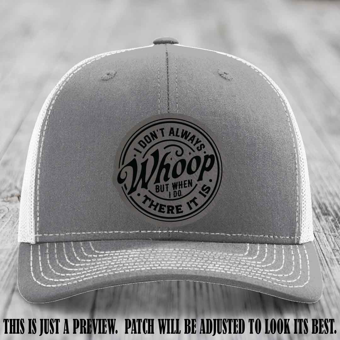Grey to Black Patch on Heather Grey to White Hat - Richardson 112 Leather Patch Hat