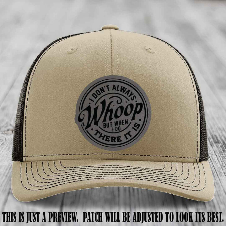 Grey to Black Patch on Khaki to Coffee Hat - Richardson 112 Leather Patch Hat