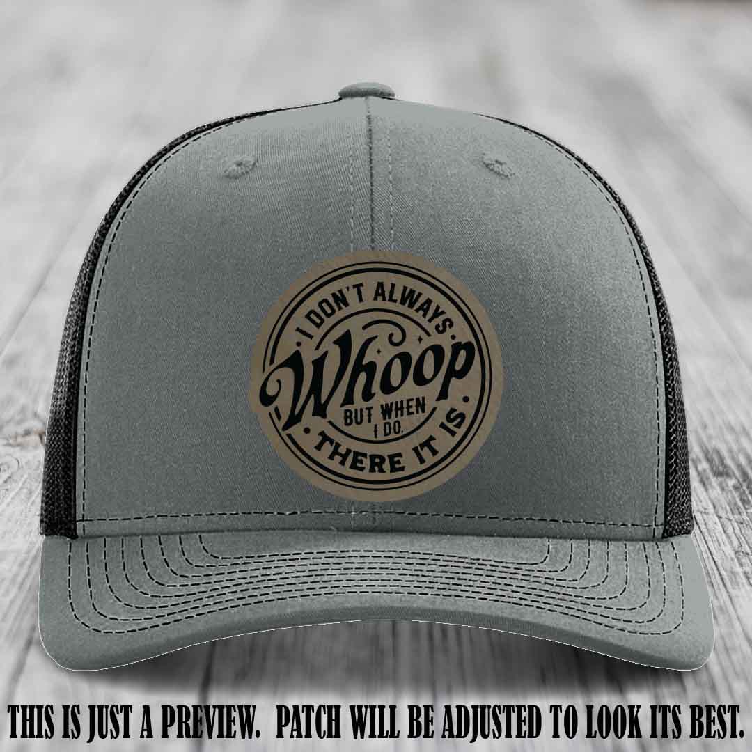 Light Brown to Black Patch on Heather Grey to Black Hat - Richardson 112 Leather Patch Hat
