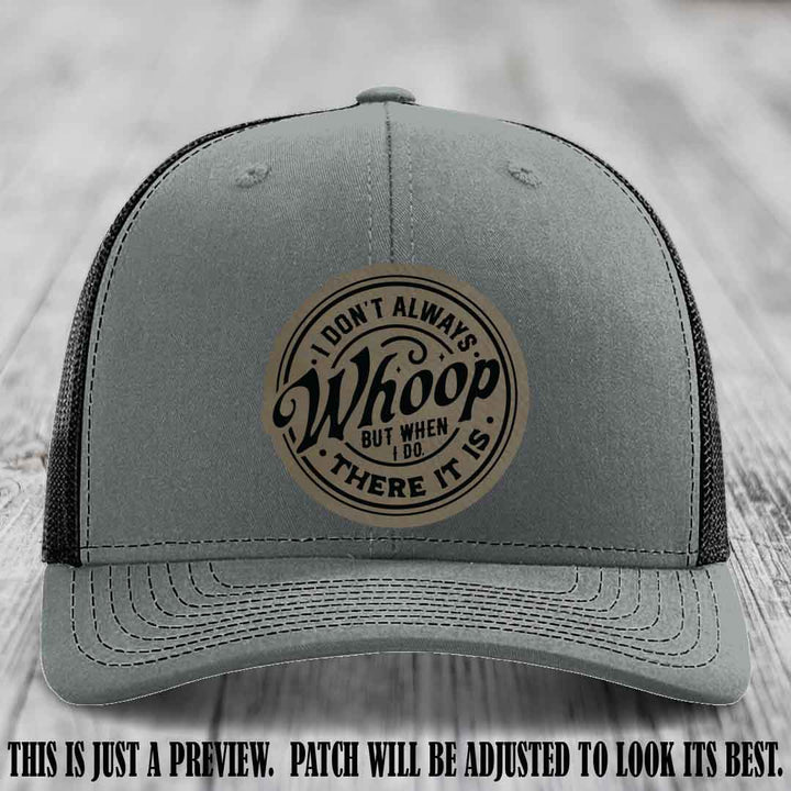 Light Brown to Black Patch on Heather Grey to Black Hat - Richardson 112 Leather Patch Hat