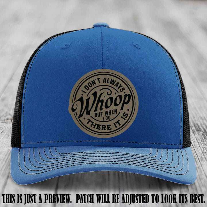 Light Brown to Black Patch on Royal to Black Hat - Richardson 112 Leather Patch Hat