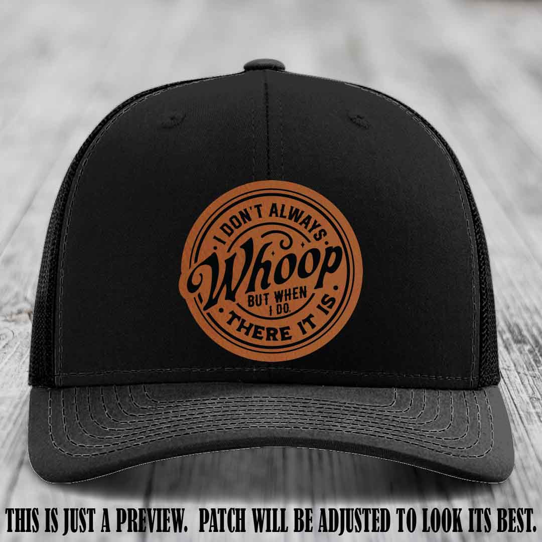 Rawhide to Black Patch on Black Hat - Richardson 112 Leather Patch Hat