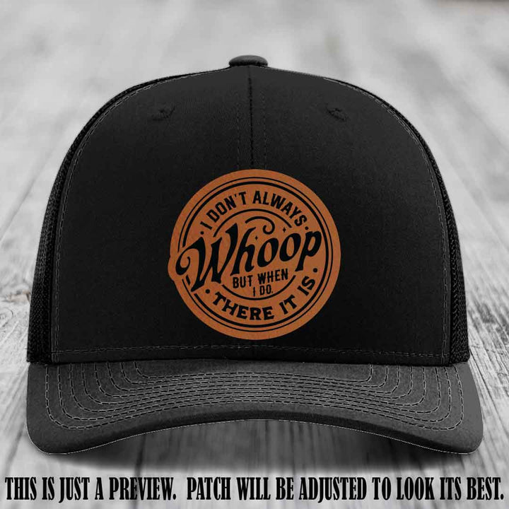 Rawhide to Black Patch on Black Hat - Richardson 112 Leather Patch Hat