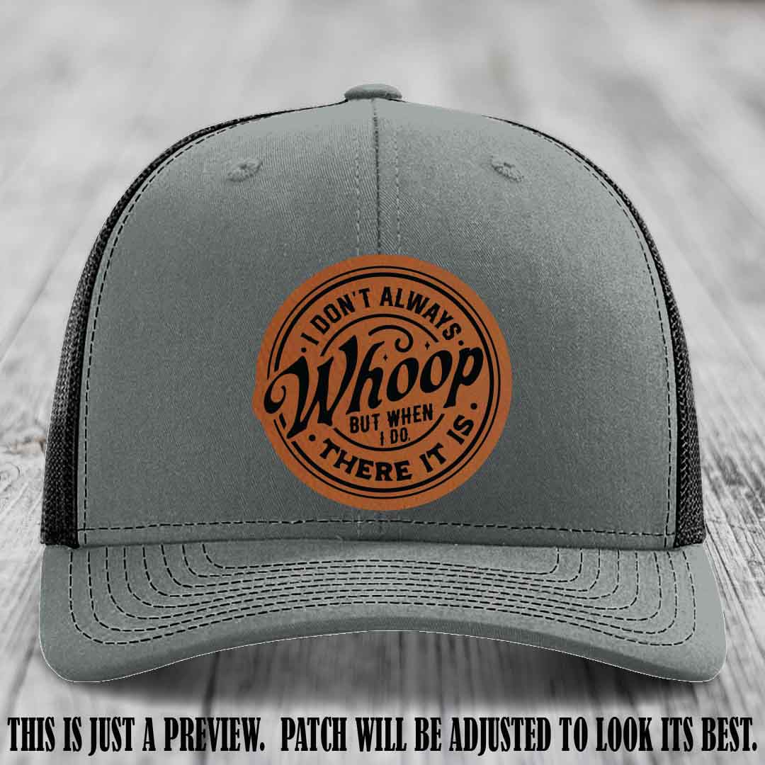 Rawhide to Black Patch on Heather Grey to Black Hat - Richardson 112 Leather Patch Hat