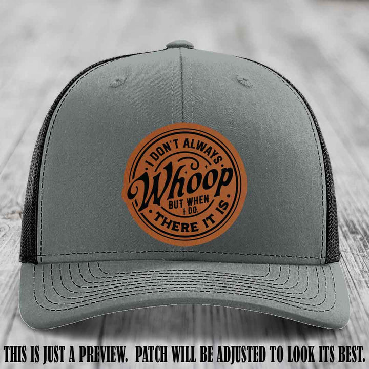 Rawhide to Black Patch on Heather Grey to Black Hat - Richardson 112 Leather Patch Hat