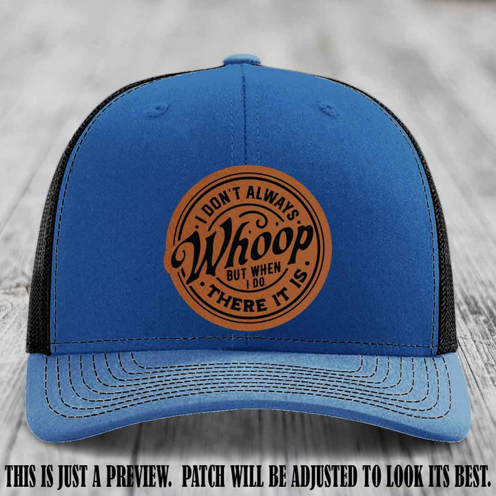 Rawhide to Black Patch on Royal to Black Hat - Richardson 112 Leather Patch Hat