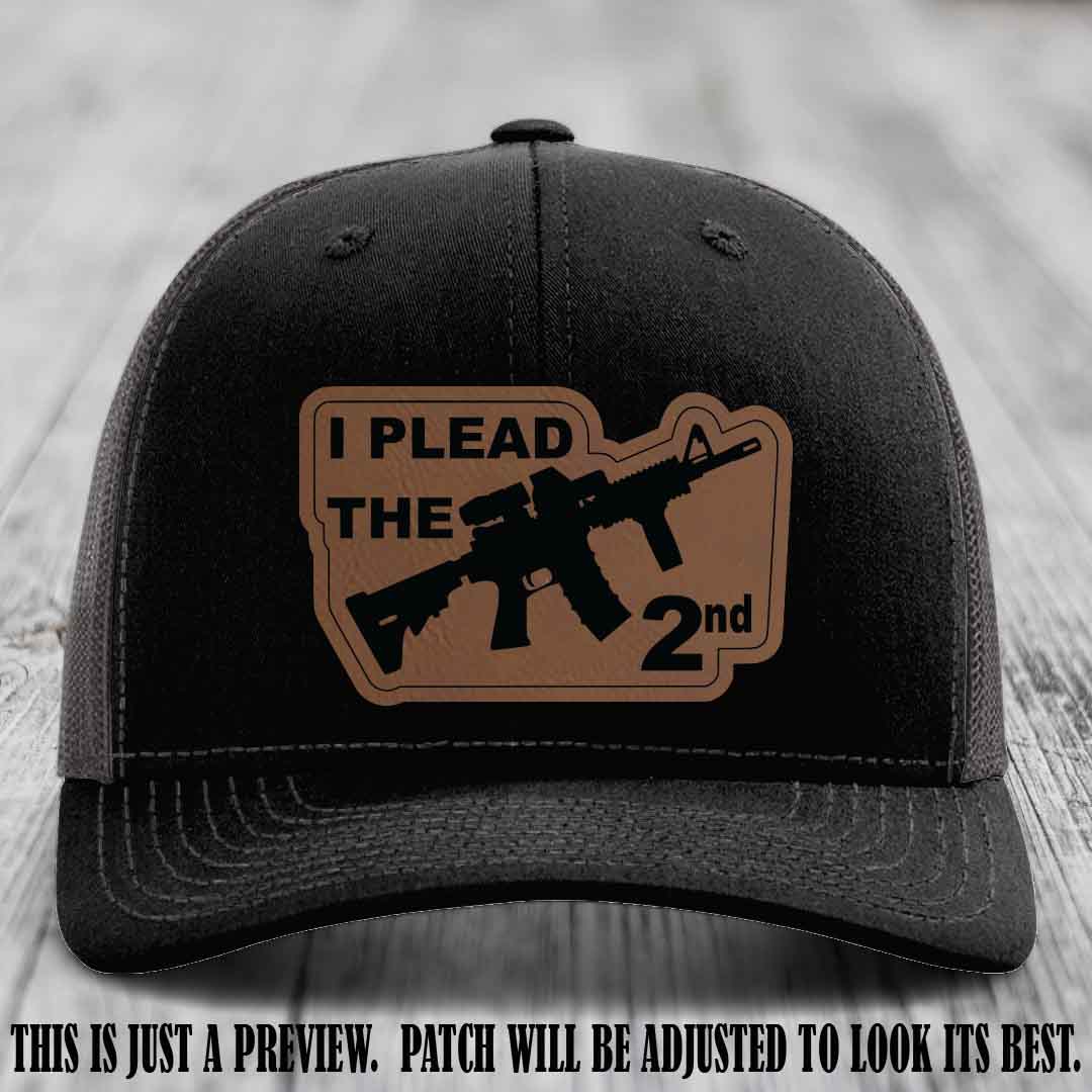 I Plead The 2nd Dark Brown to Black Patch on Black to Charcoal Hat Richardson 112