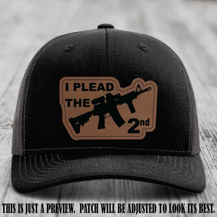 I Plead The 2nd Dark Brown to Black Patch on Black to Charcoal Hat Richardson 112