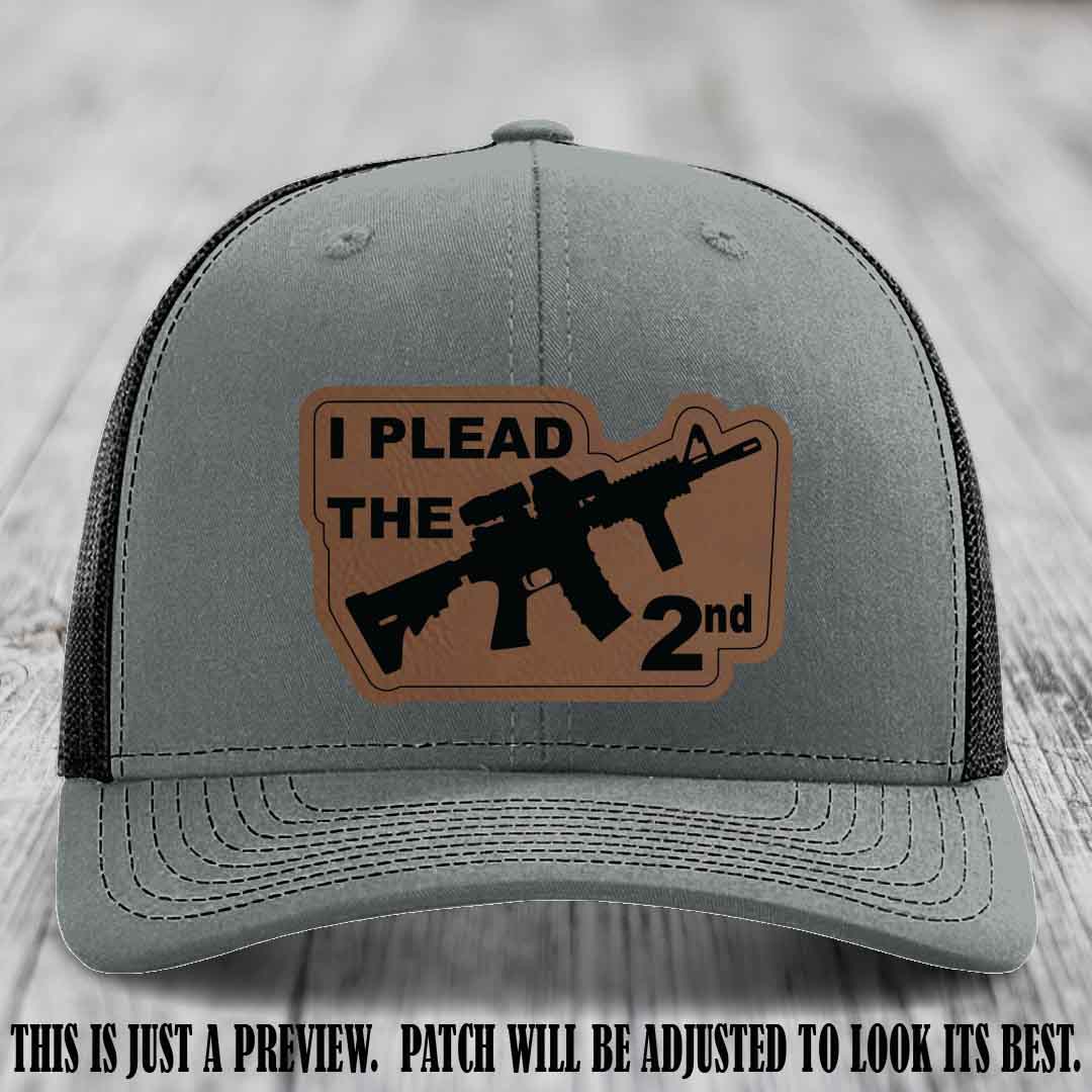 I Plead The 2nd Dark Brown to Black Patch on Heather Grey to Black Hat Richardson 112