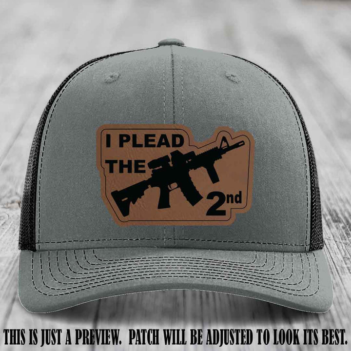 I Plead The 2nd Dark Brown to Black Patch on Heather Grey to Black Hat Richardson 112