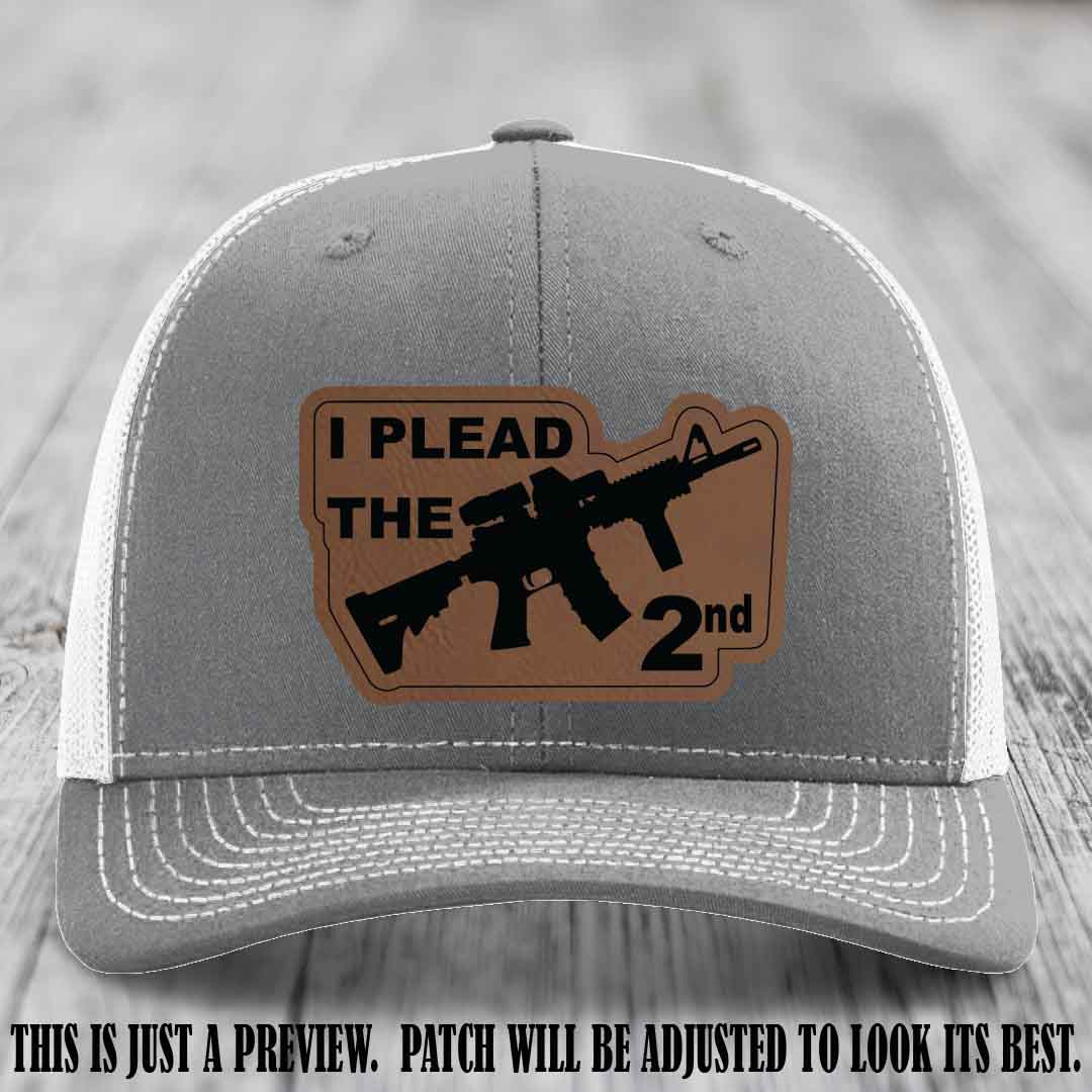 I Plead The 2nd Dark Brown to Black Patch on Heather Grey to White Hat Richardson 112