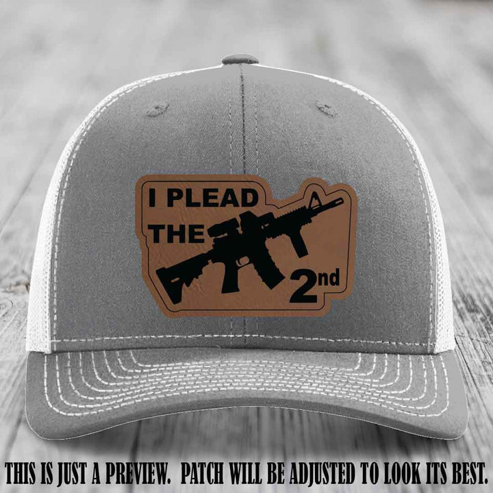 I Plead The 2nd Dark Brown to Black Patch on Heather Grey to White Hat Richardson 112