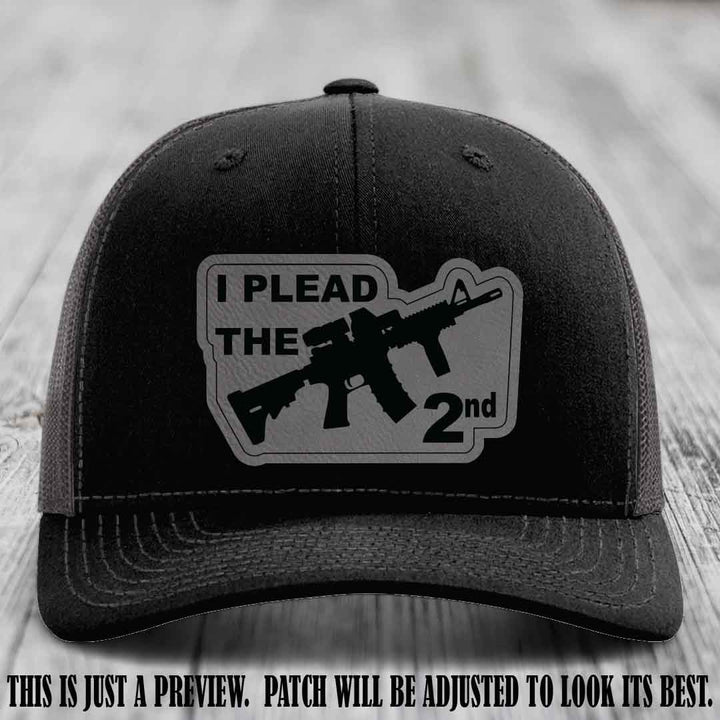 I Plead The 2nd Grey to Black Patch on Black to Charcoal Hat Richardson 112