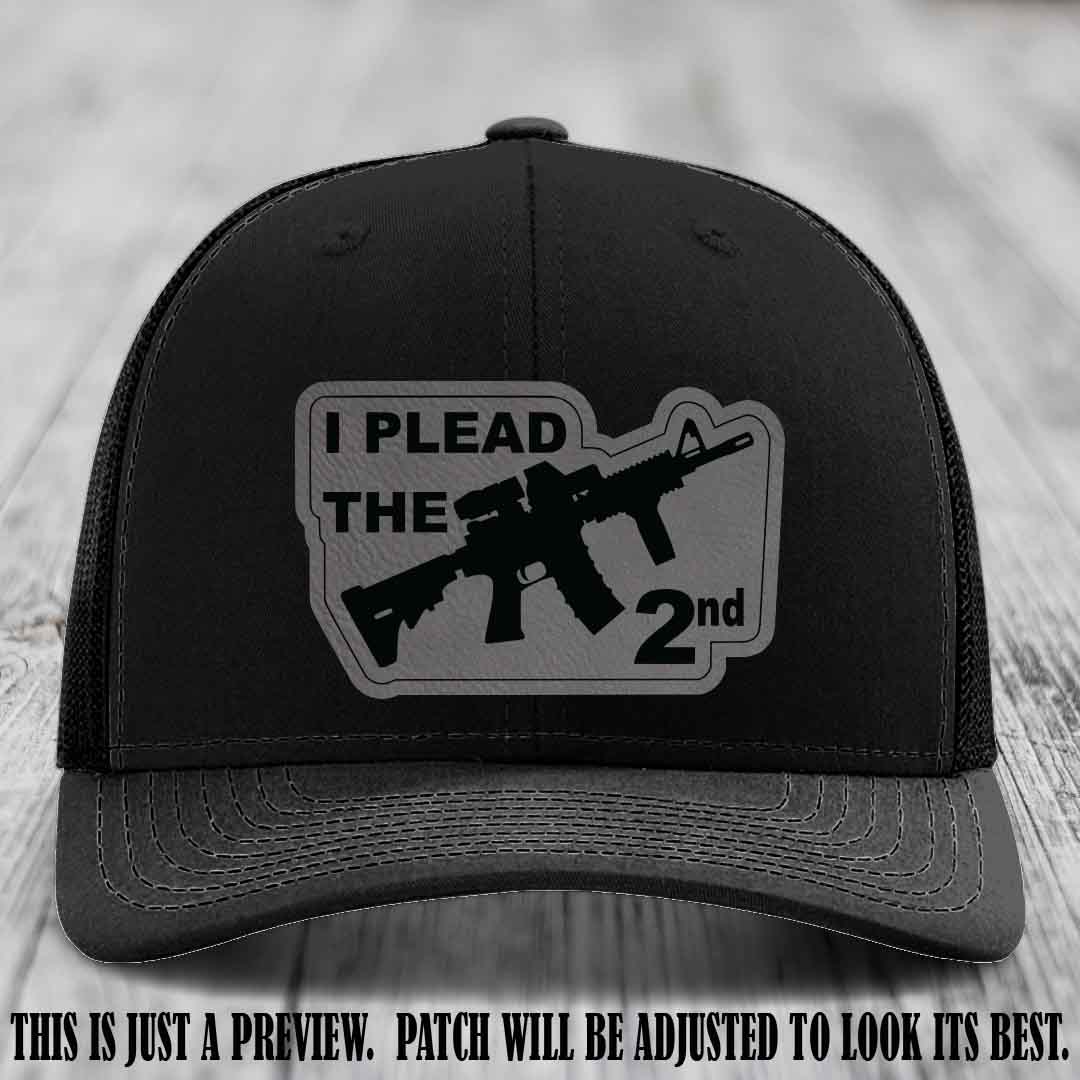 I Plead The 2nd Grey to Black Patch on Black Hat Richardson 112