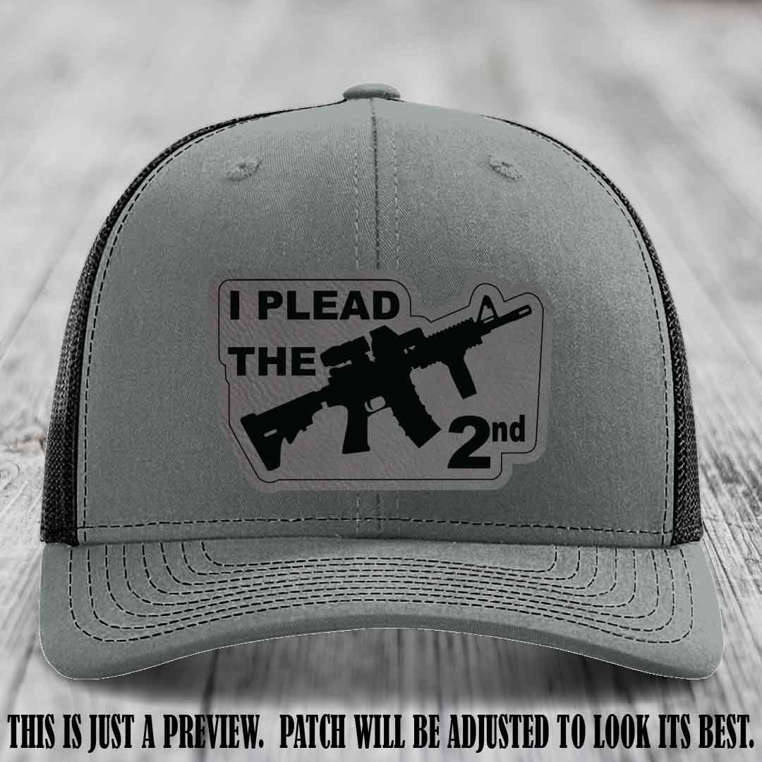 I Plead The 2nd Grey to Black Patch on Heather Grey to Black Hat Richardson 112