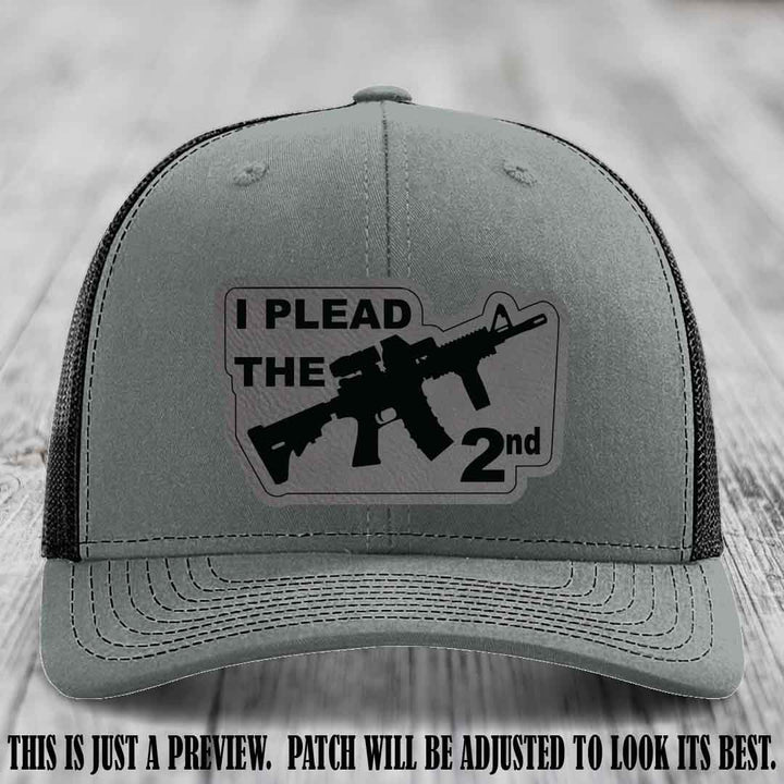 I Plead The 2nd Grey to Black Patch on Heather Grey to Black Hat Richardson 112