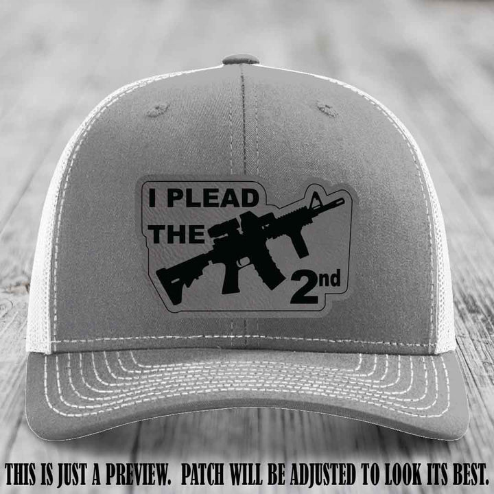 I Plead The 2nd Grey to Black Patch on Heather Grey to White Hat Richardson 112