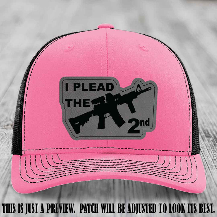 I Plead The 2nd Grey to Black Patch on Hot Pink to Black Hat Richardson 112