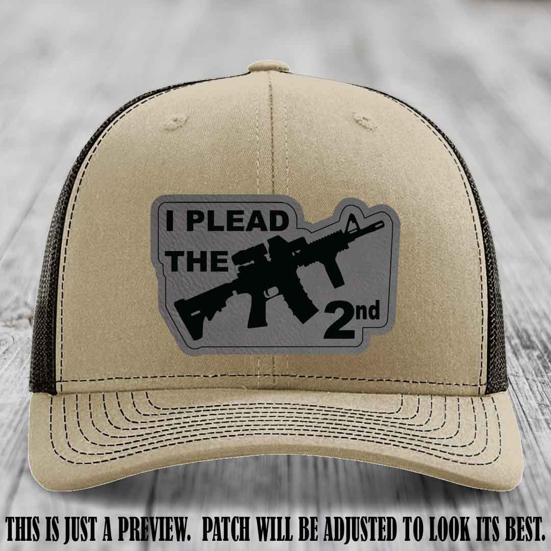 I Plead The 2nd Grey to Black Patch on Khaki to Coffee Hat Richardson 112