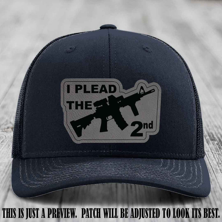 I Plead The 2nd Grey to Black Patch on Navy Hat Richardson 112