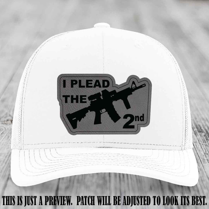 I Plead The 2nd Grey to Black Patch on White Hat Richardson 112