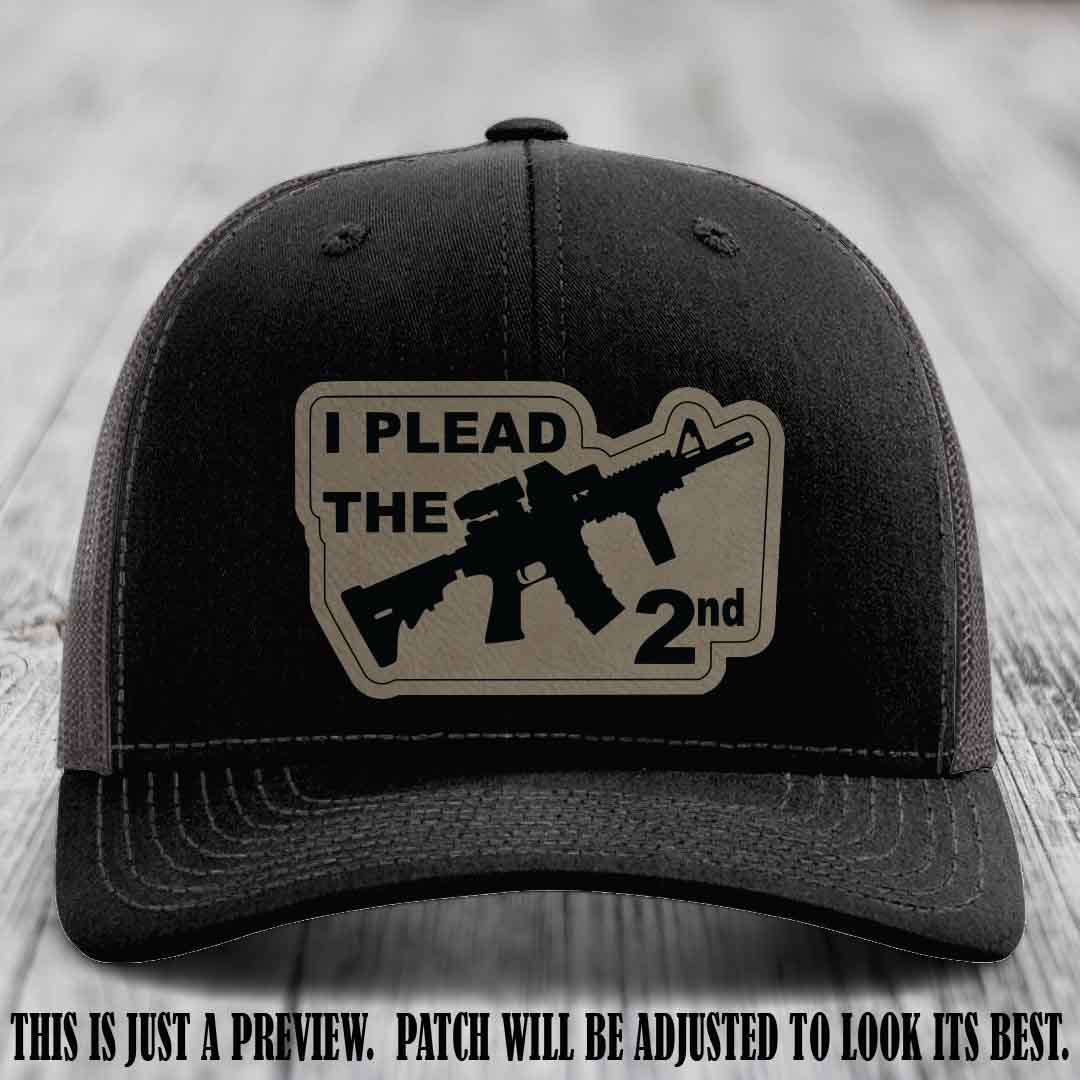 I Plead The 2nd Light Brown to Black Patch on Black to Charcoal Hat Richardson 112