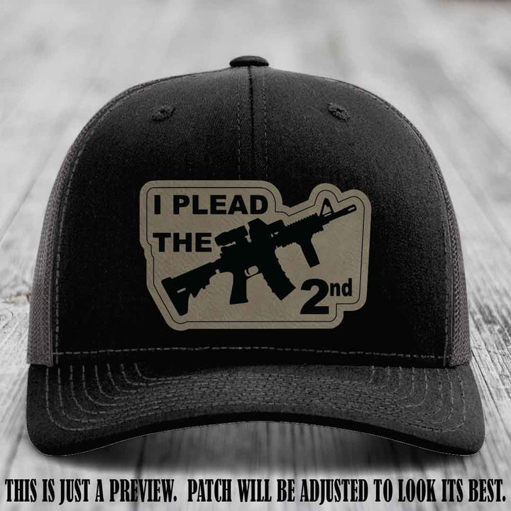 I Plead The 2nd Light Brown to Black Patch on Black to Charcoal Hat Richardson 112