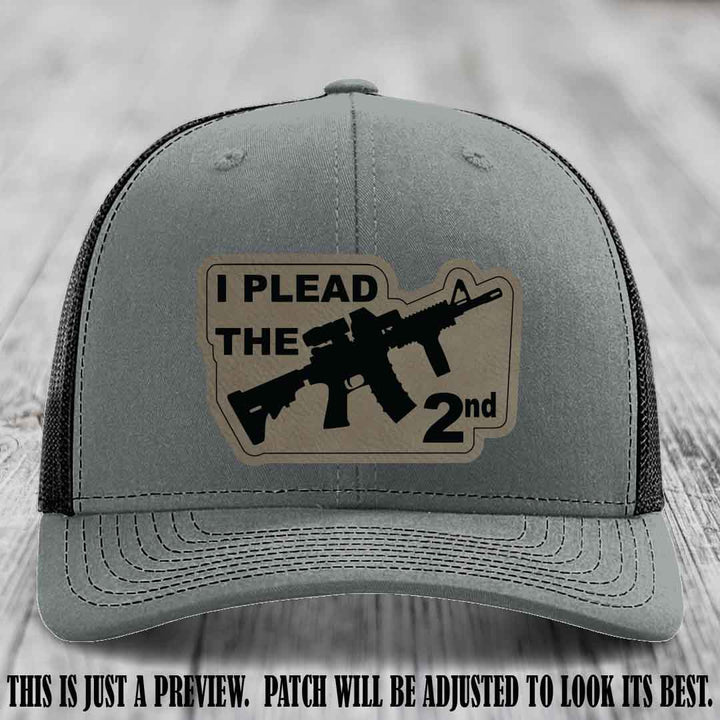 I Plead The 2nd Light Brown to Black Patch on Heather Grey to Black Hat Richardson 112