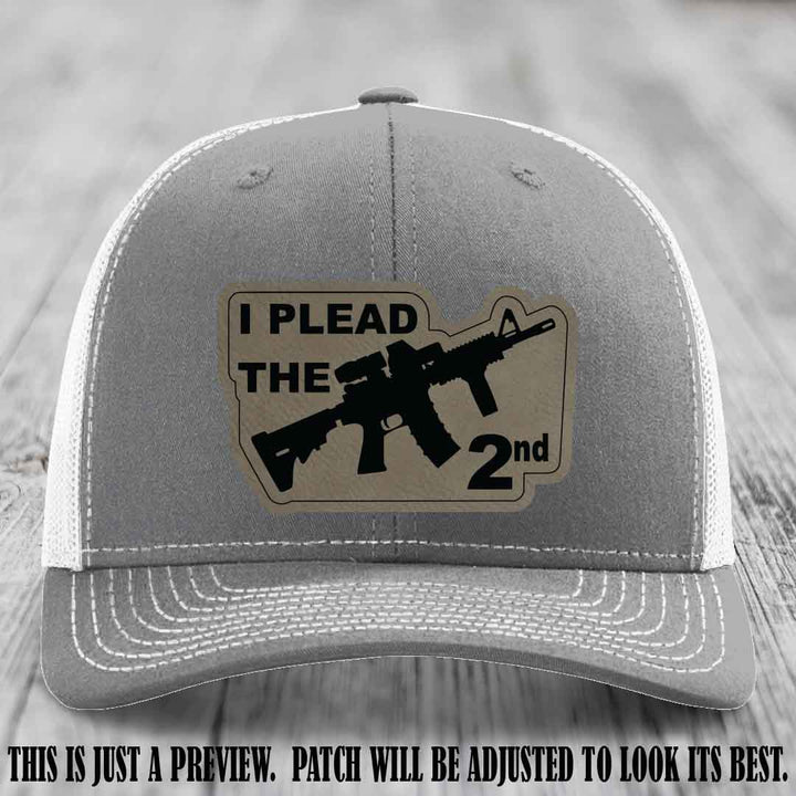 I Plead The 2nd Light Brown to Black Patch on Heather Grey to White Hat Richardson 112