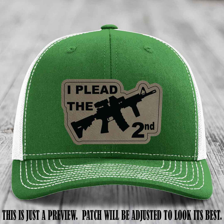 I Plead The 2nd Light Brown to Black Patch on Kelly to White Hat Richardson 112