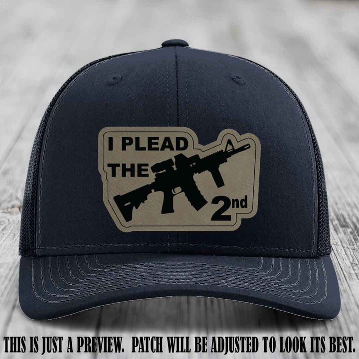 I Plead The 2nd Light Brown to Black Patch on Navy Hat Richardson 112