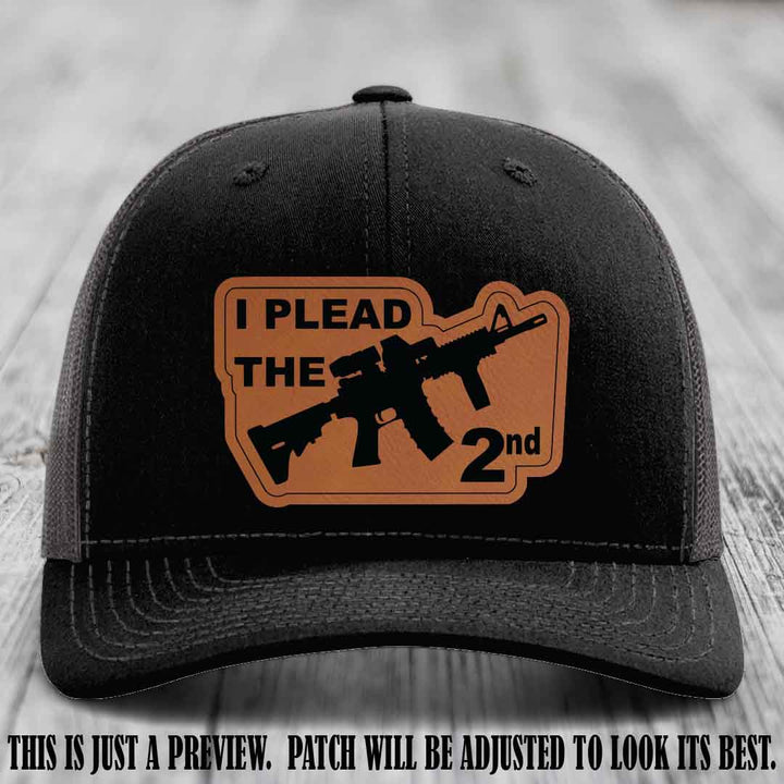 I Plead The 2nd Rawhide to Black Patch on Black to Charcoal Hat Richardson 112