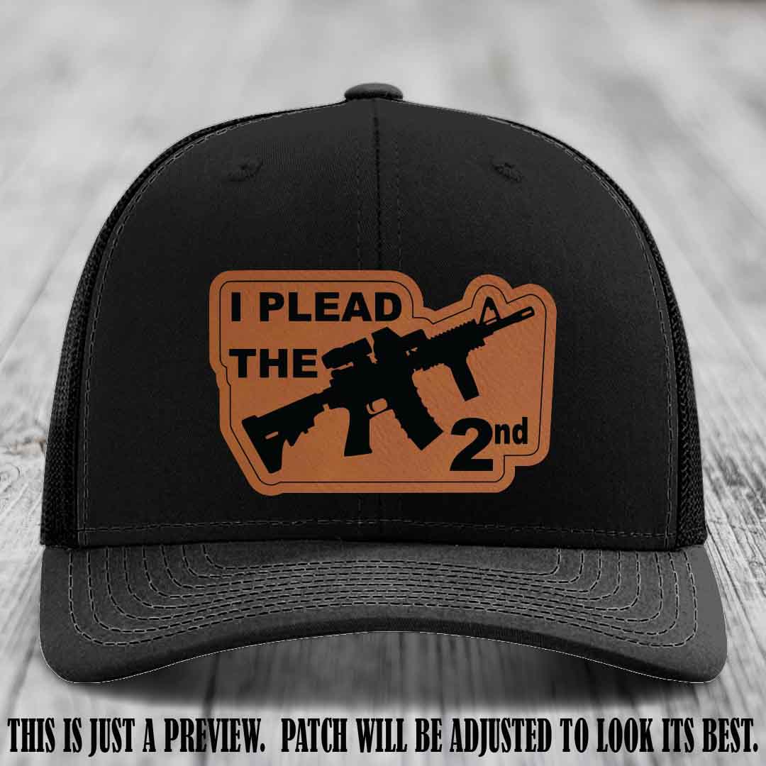 I Plead The 2nd Rawhide to Black Patch on Black Hat Richardson 112