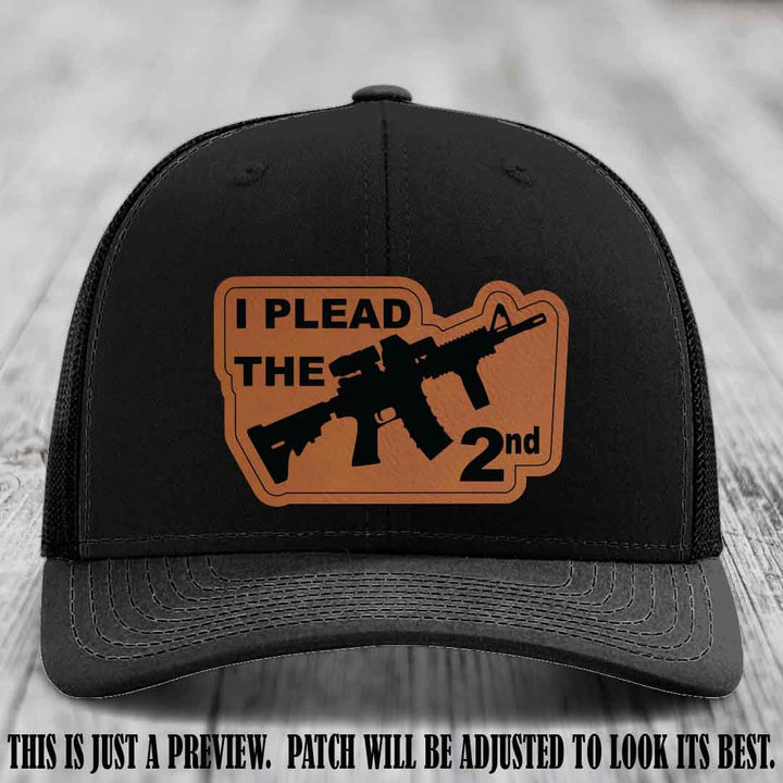 I Plead The 2nd Rawhide to Black Patch on Black Hat Richardson 112