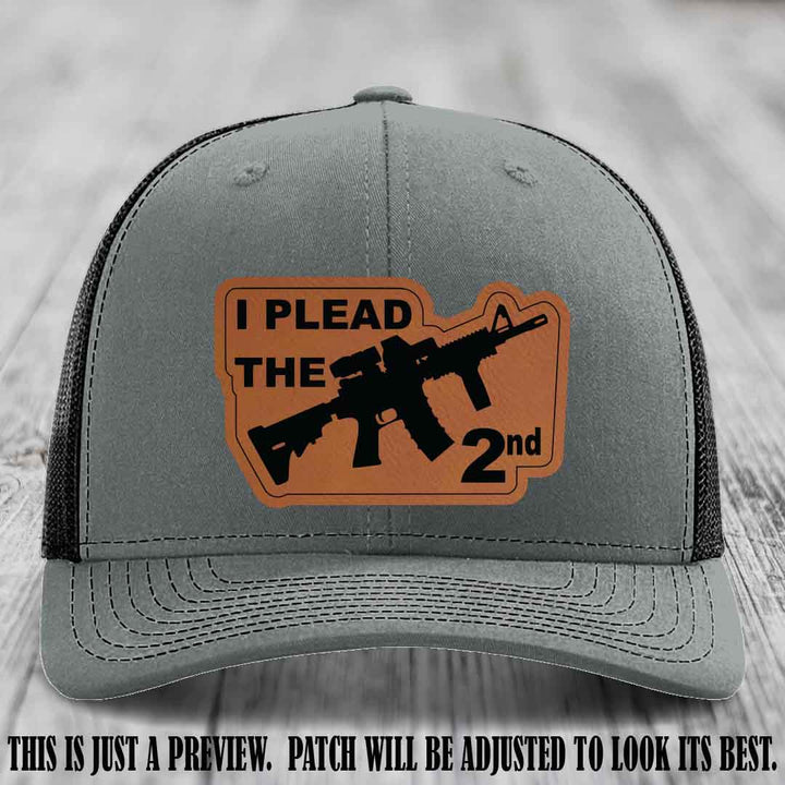 I Plead The 2nd Rawhide to Black Patch on Heather Grey to Black Hat Richardson 112