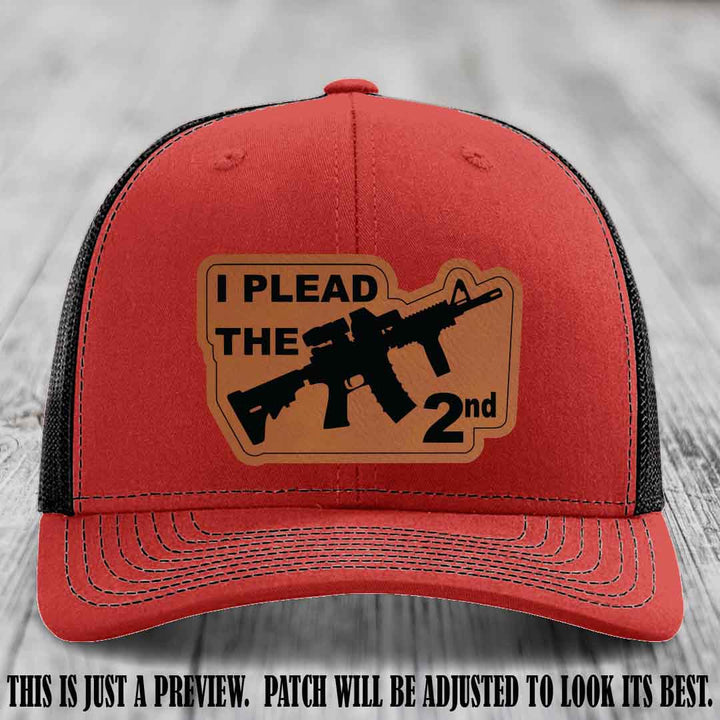 I Plead The 2nd Rawhide to Black Patch on Red to Black Hat Richardson 112