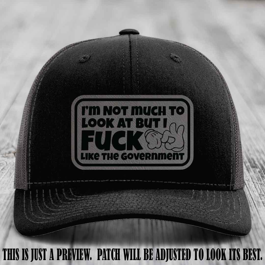 I'm Not Much to Look At Grey to Black Patch on Black to Charcoal Hat Richardson 112 trucker hat