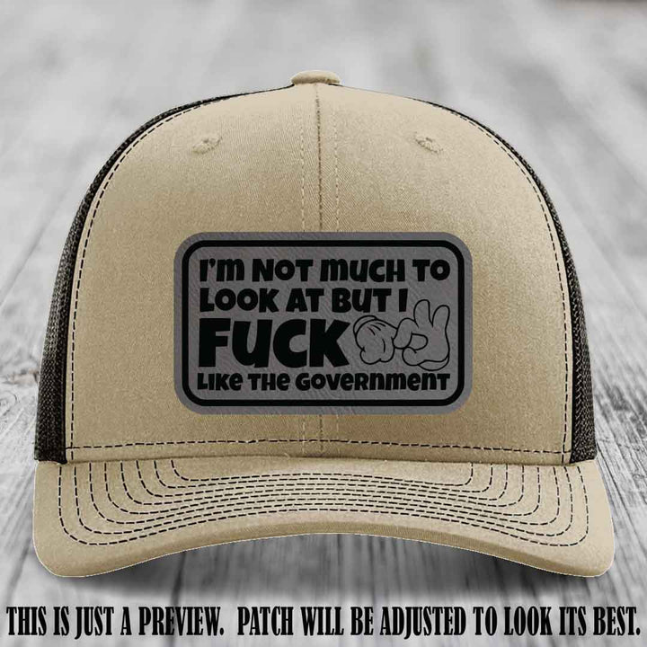 I'm Not Much to Look At Grey to Black Patch on Khaki to Coffee Hat Richardson 112 trucker hat