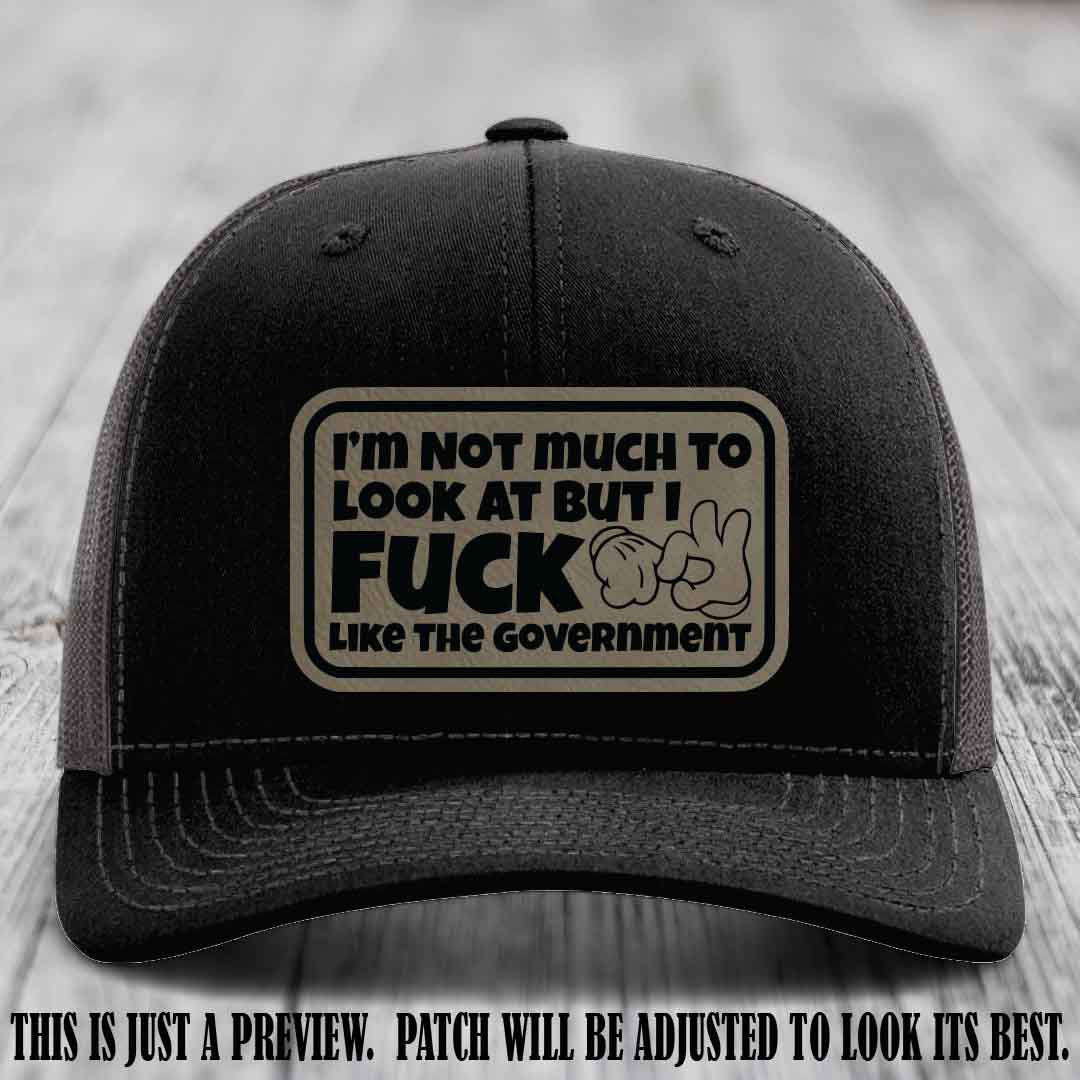 I'm Not Much to Look At Light Brown to Black Patch on Black to Charcoal Hat Richardson 112 trucker hat