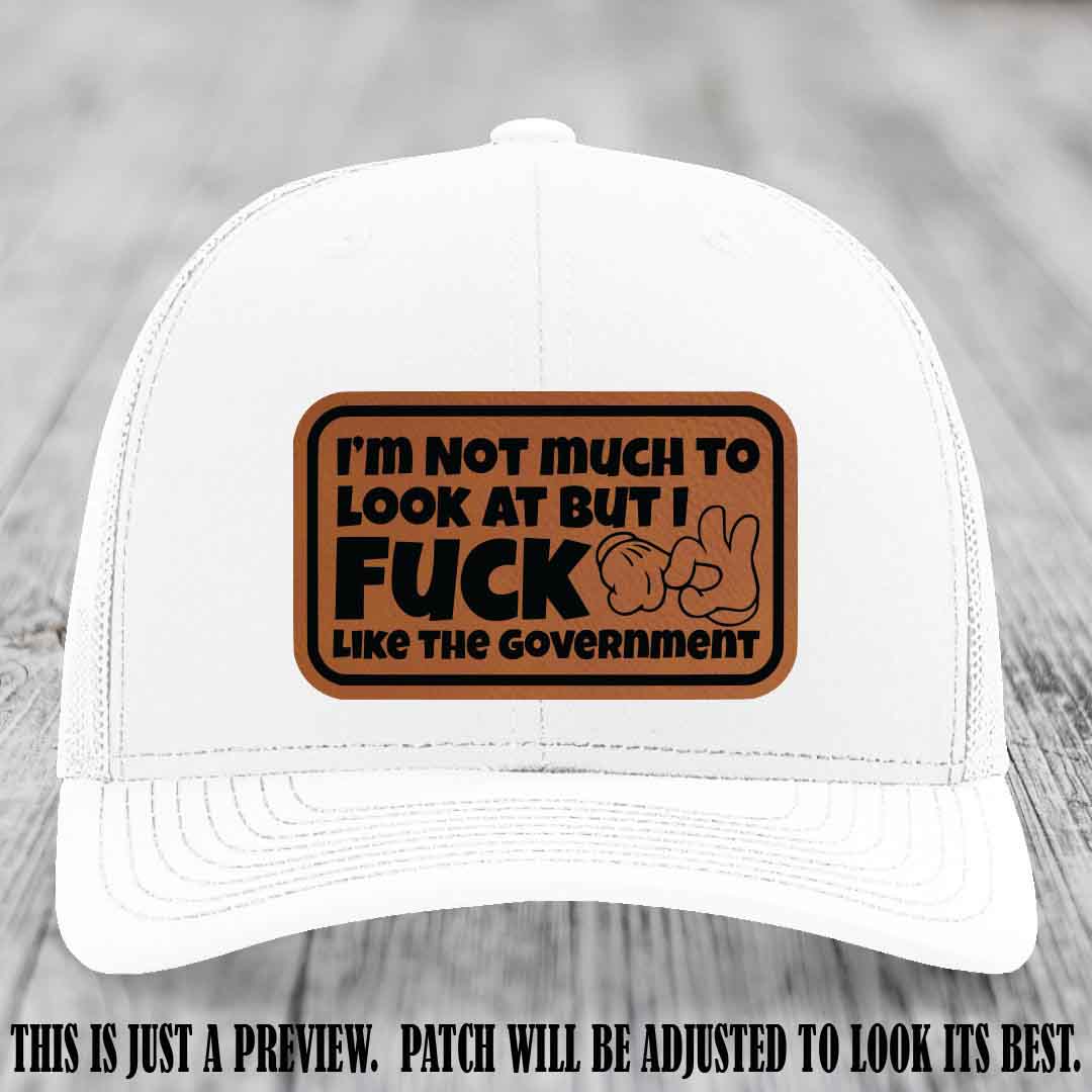 I'm Not Much to Look At Rawhide to Black Patch on White Hat Richardson 112 trucker hat