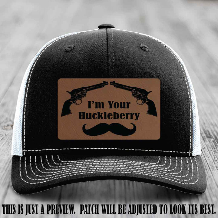 I'm Your Huckleberry Dark Brown to Black Patch on Black to White Hat Richardson 112 Hat