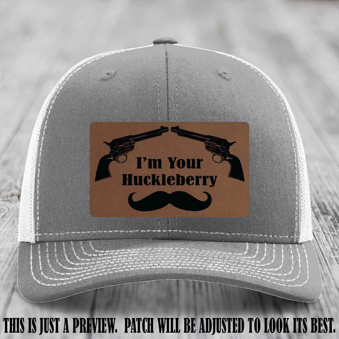 I'm Your Huckleberry Dark Brown to Black Patch on Heather Grey to White Hat Richardson 112 Hat