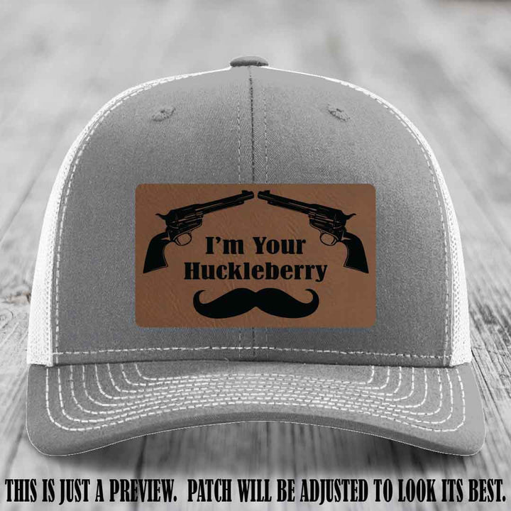 I'm Your Huckleberry Dark Brown to Black Patch on Heather Grey to White Hat Richardson 112 Hat