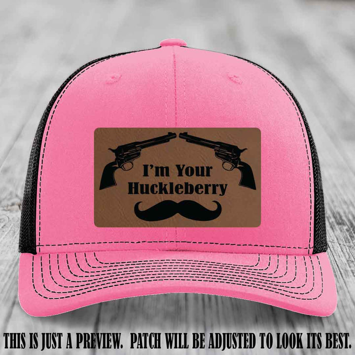 I'm Your Huckleberry Dark Brown to Black Patch on Hot Pink to Black Hat Richardson 112 Hat