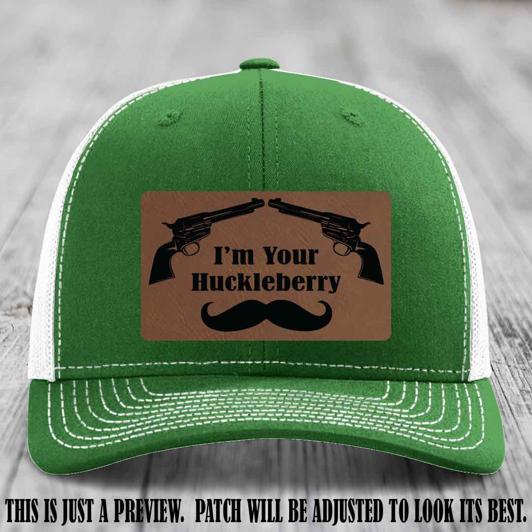 I'm Your Huckleberry Dark Brown to Black Patch on Kelly to White Hat Richardson 112 Hat