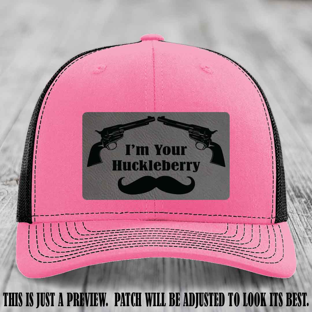 I'm Your Huckleberry Grey to Black Patch on Hot Pink to Black Hat Richardson 112 Hat