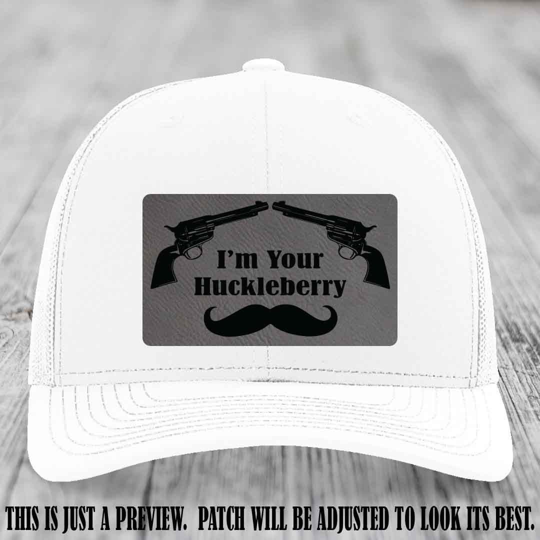 I'm Your Huckleberry Grey to Black Patch on White Hat Richardson 112 Hat